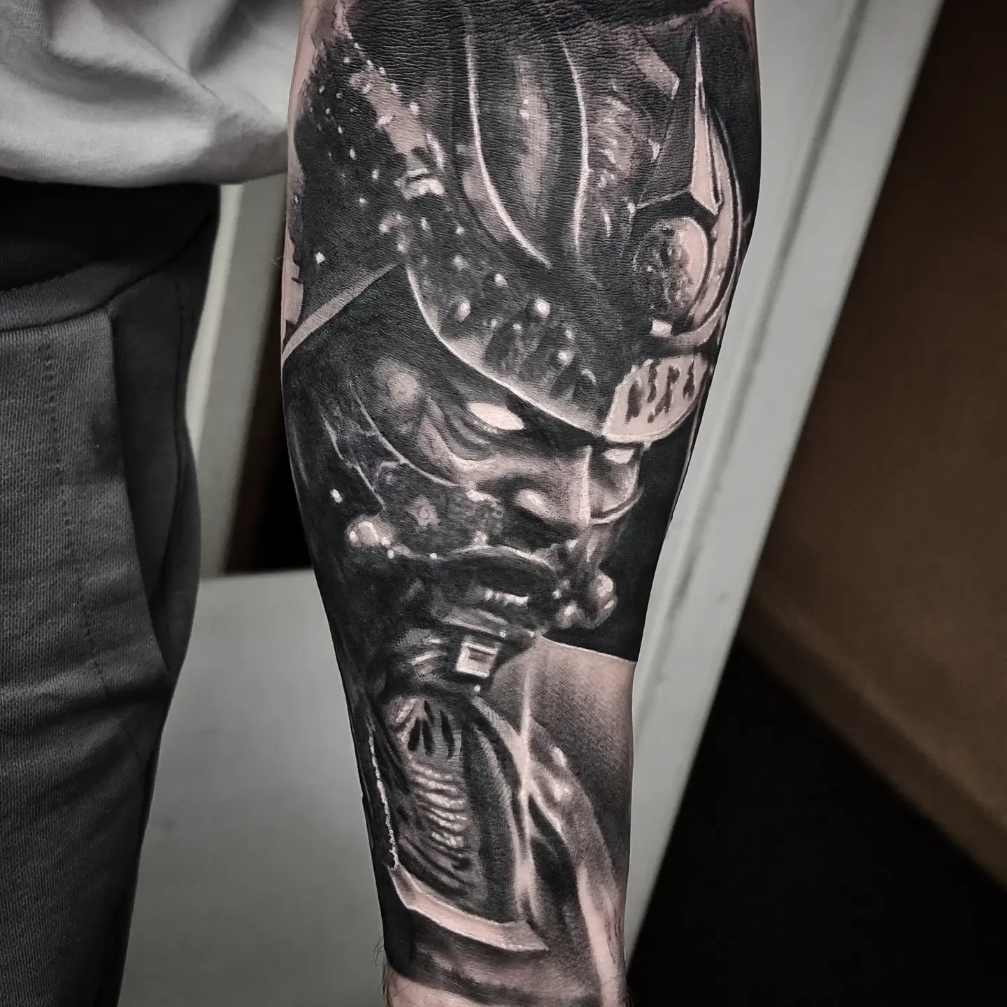 Black and grey Japanese style tattoo by Tomek Turlej at Studio XIII Gallery Edinburgh