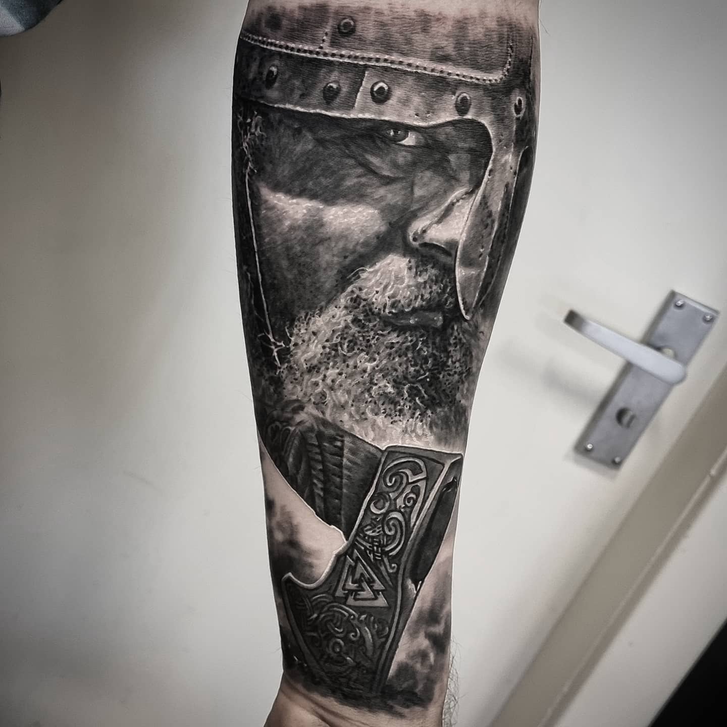 Fine detail black and grey nature tattoo, custom work by Edinburgh tattoo artist Tomek Turlej