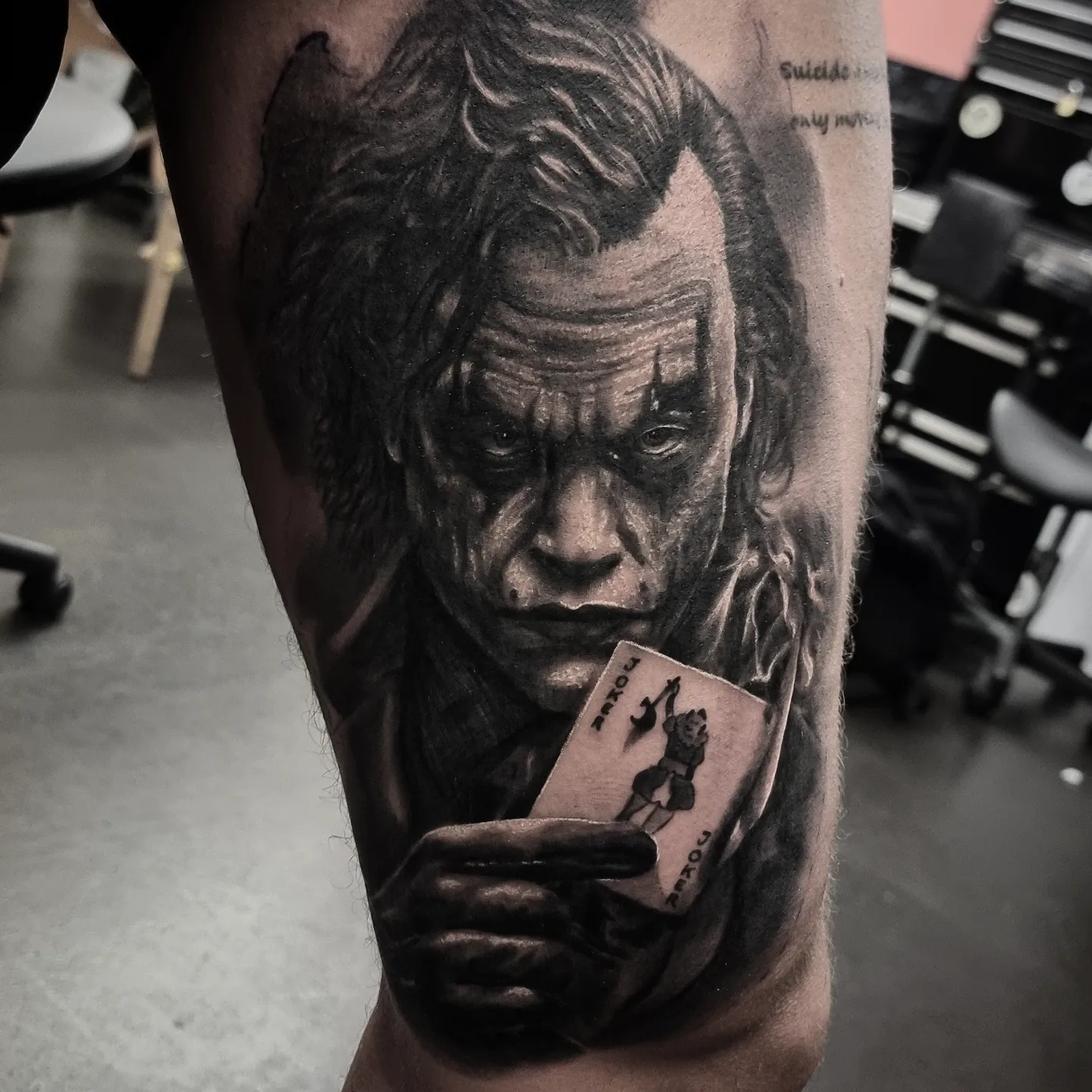Black and grey realism portrait tattoo by Tomek Turlej, tattoo artist in Edinburgh