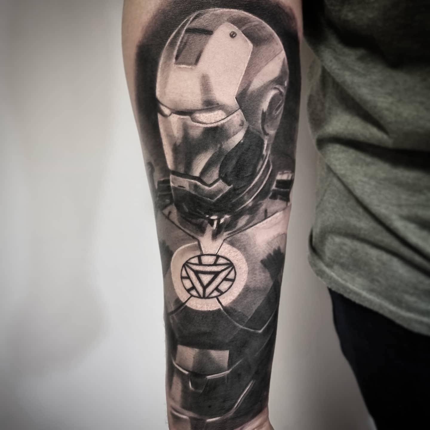 Photorealistic black and grey portrait tattoo by Tomek Turlej, Studio XIII Gallery, Scotland