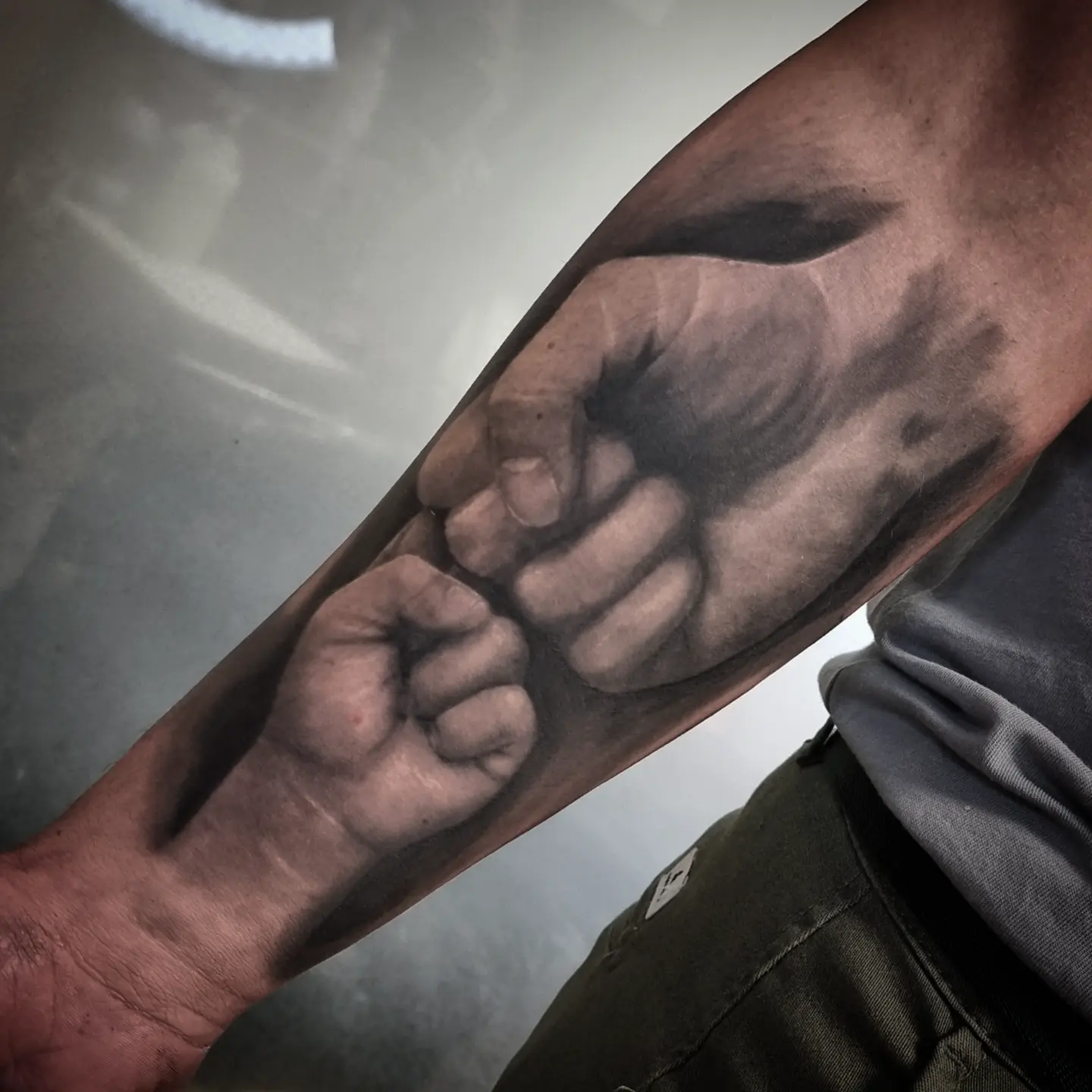 Custom black and grey realism tattoo by Tomek Turlej at Studio XIII Gallery Edinburgh