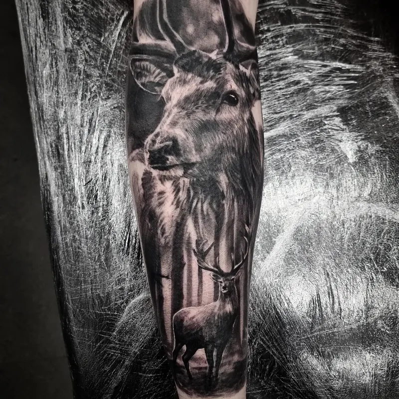 Black and grey realism animal tattoo by Tomek Turlej, tattoo artist in Edinburgh