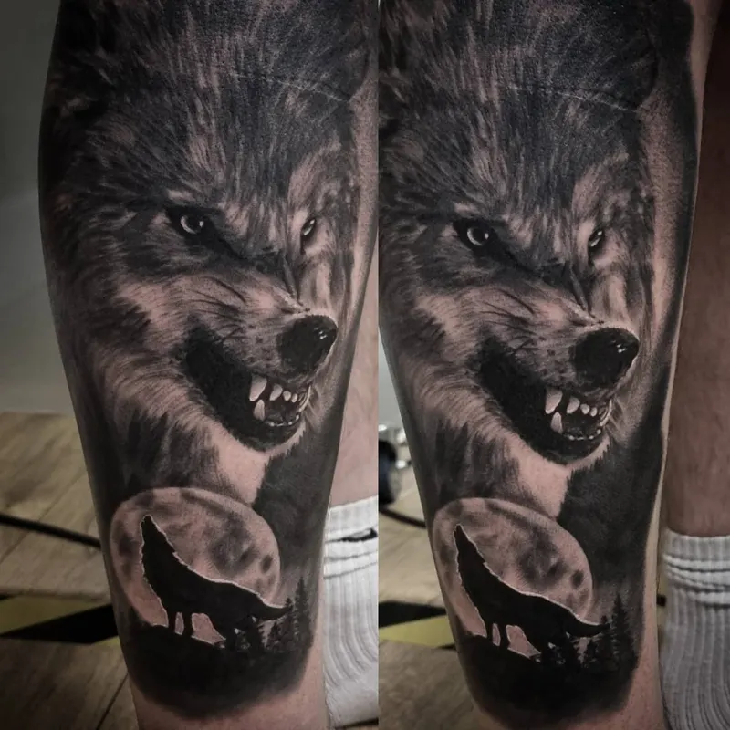 Black and grey realism animal tattoo by Tomek Turlej, tattoo artist in Edinburgh