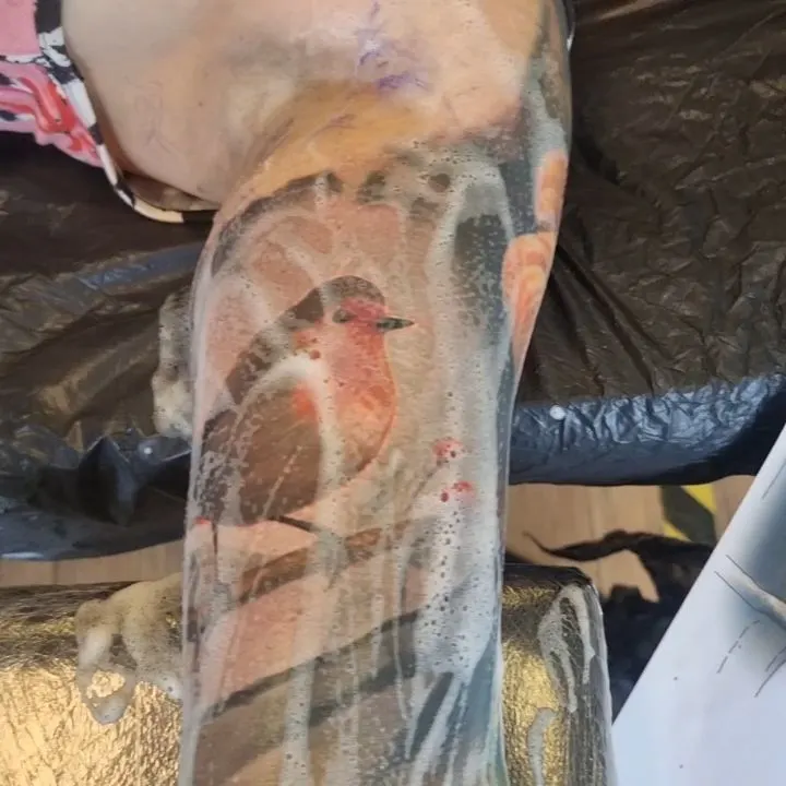 Realistic black and grey wildlife tattoo by Tomek Turlej at Studio XIII Gallery Edinburgh