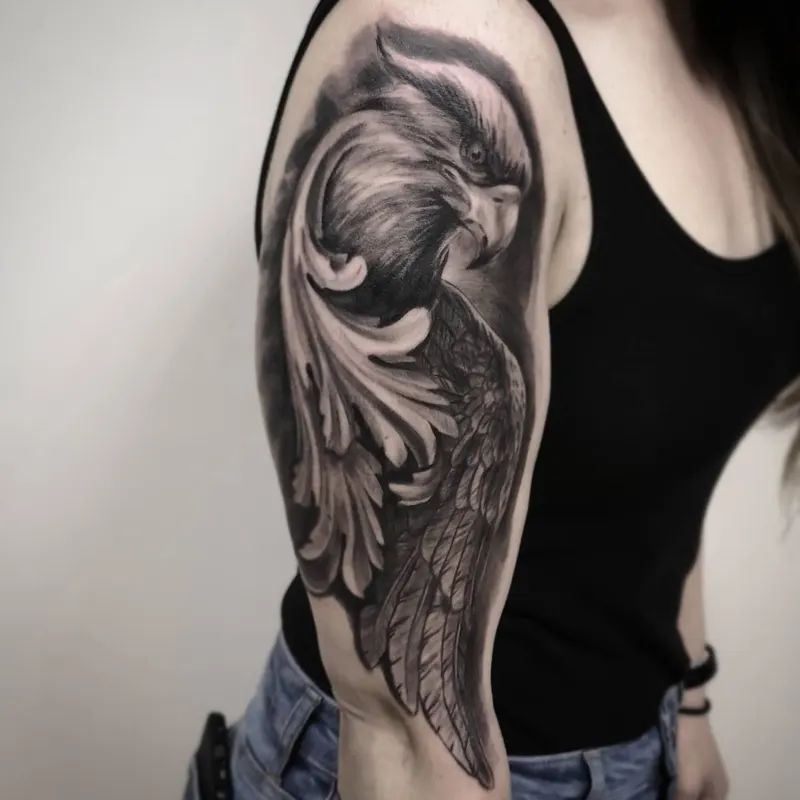 Realistic black and grey wildlife tattoo by Tomek Turlej at Studio XIII Gallery Edinburgh