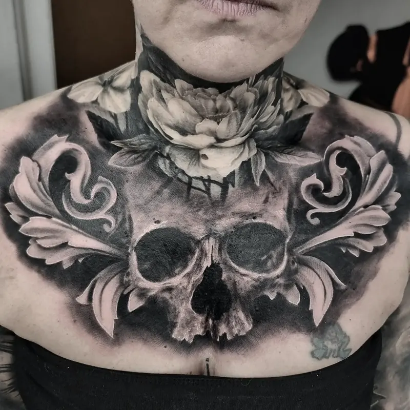 Dark realism black and grey tattoo by Tomek Turlej, Studio XIII Gallery, Scotland