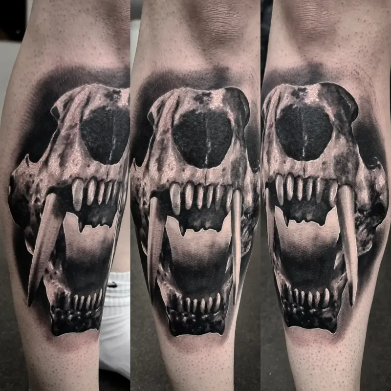 Dark realism black and grey tattoo by Tomek Turlej, Studio XIII Gallery, Scotland