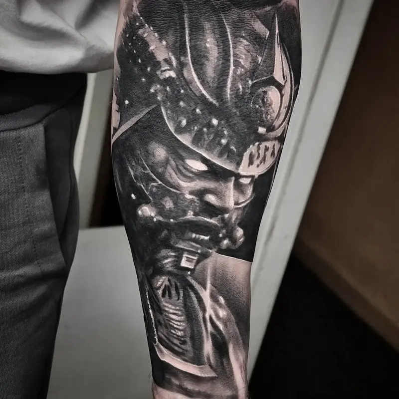 Black and grey Japanese style tattoo by Tomek Turlej at Studio XIII Gallery Edinburgh