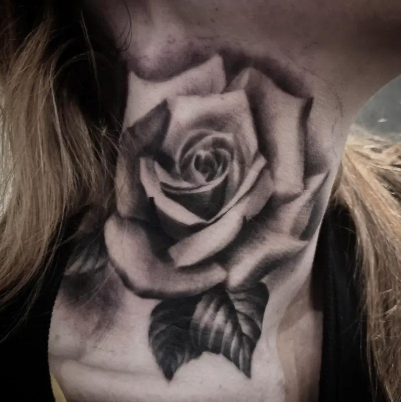 Fine detail black and grey nature tattoo, custom work by Edinburgh tattoo artist Tomek Turlej