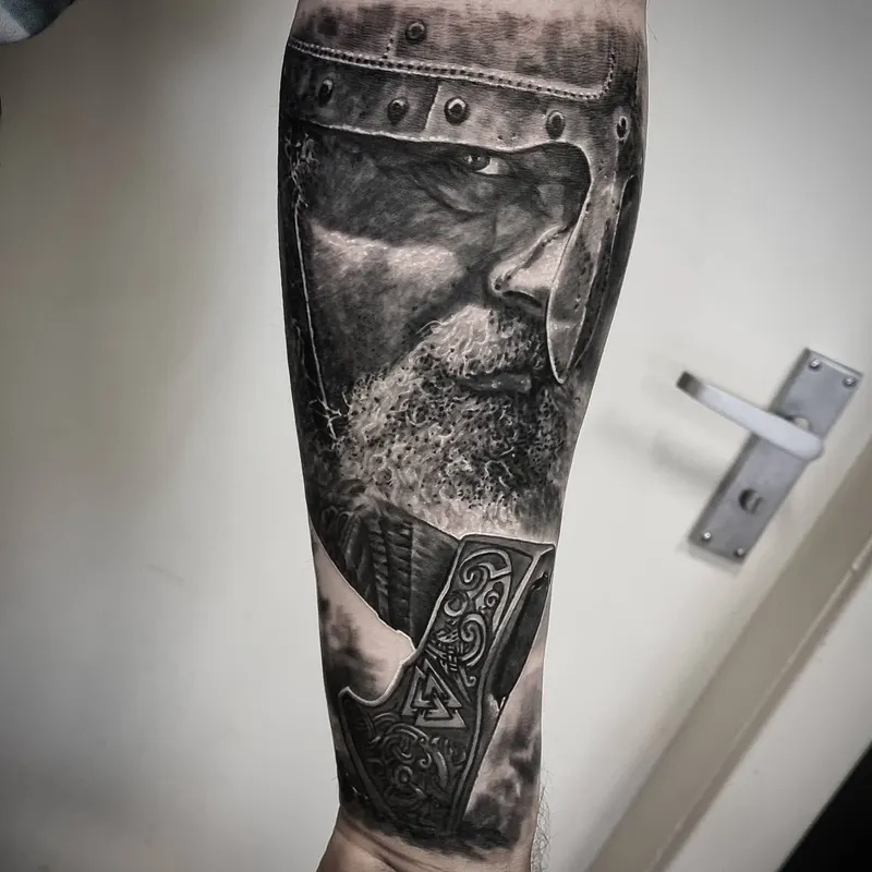 Fine detail black and grey nature tattoo, custom work by Edinburgh tattoo artist Tomek Turlej