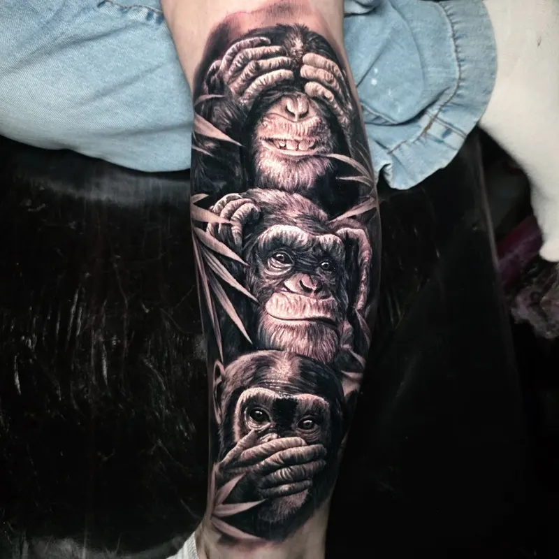 Realistic black and grey portrait tattoo healed, by Tomek Turlej at Studio XIII Gallery Edinburgh