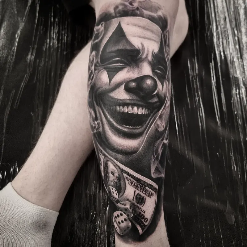 Black and grey realism portrait tattoo by Tomek Turlej, tattoo artist in Edinburgh