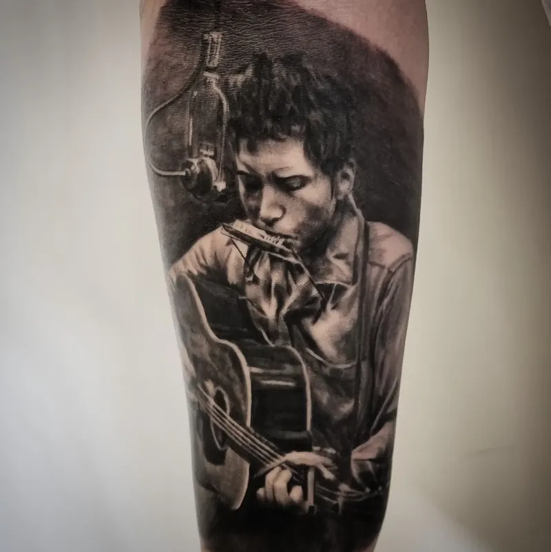 Black and grey realism portrait tattoo by Tomek Turlej, tattoo artist in Edinburgh