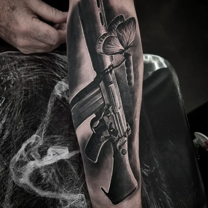 Black and grey realism tattoo by Tomek Turlej, Studio XIII Gallery, Scotland